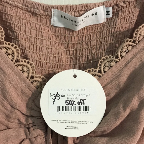 Nectar Clothing Long Sleeve Blush Top - Picture 8 of 9